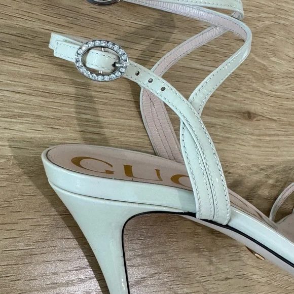 Authentic Gucci Leather Sandals Ivory Size 38 8 Women - Picture 7 of 12